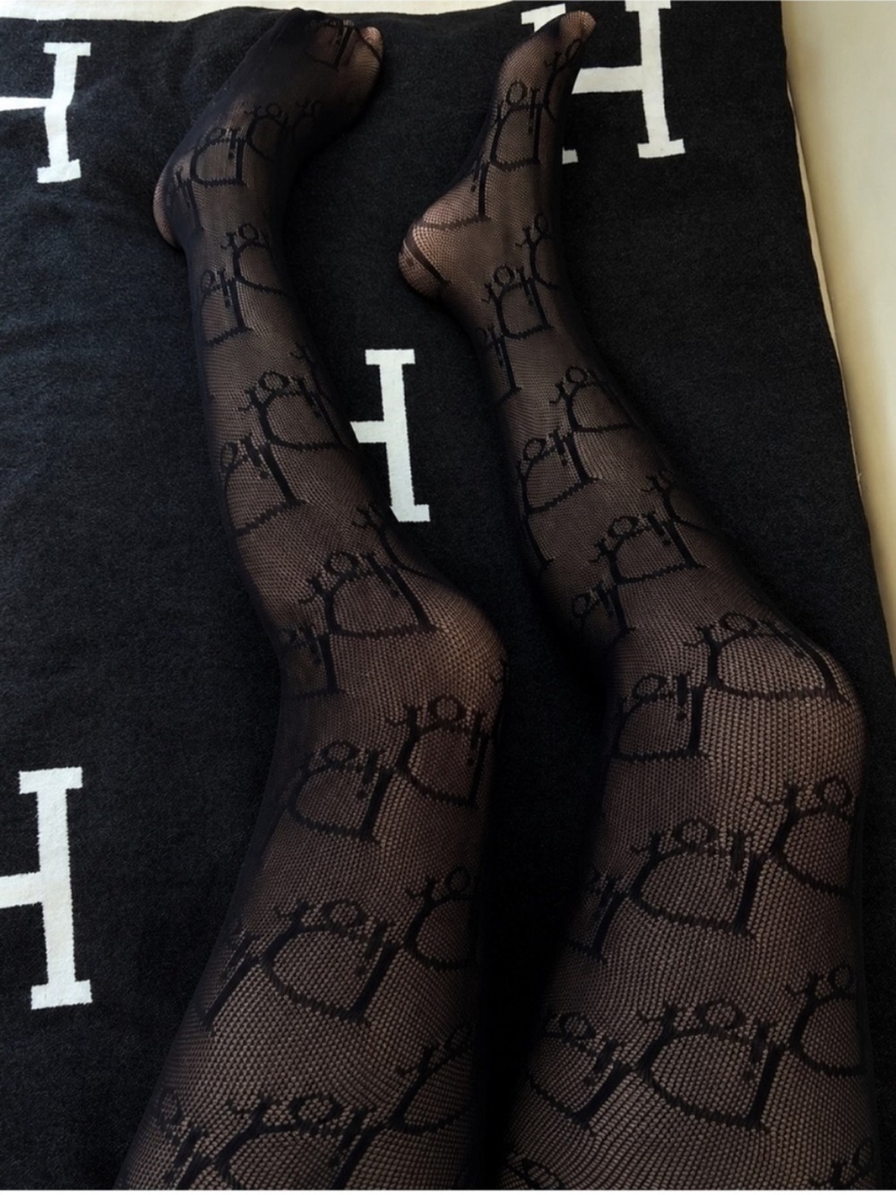 Luxury Dior Print Fishnet Style Stockings Tights Pantyhose